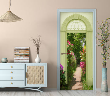 3D Corridor Of Flowers 22064 Door Mural