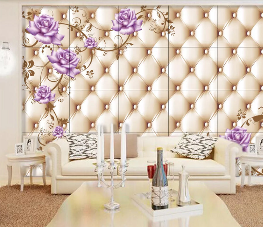 3D Purple Rose WC832 Wall Murals