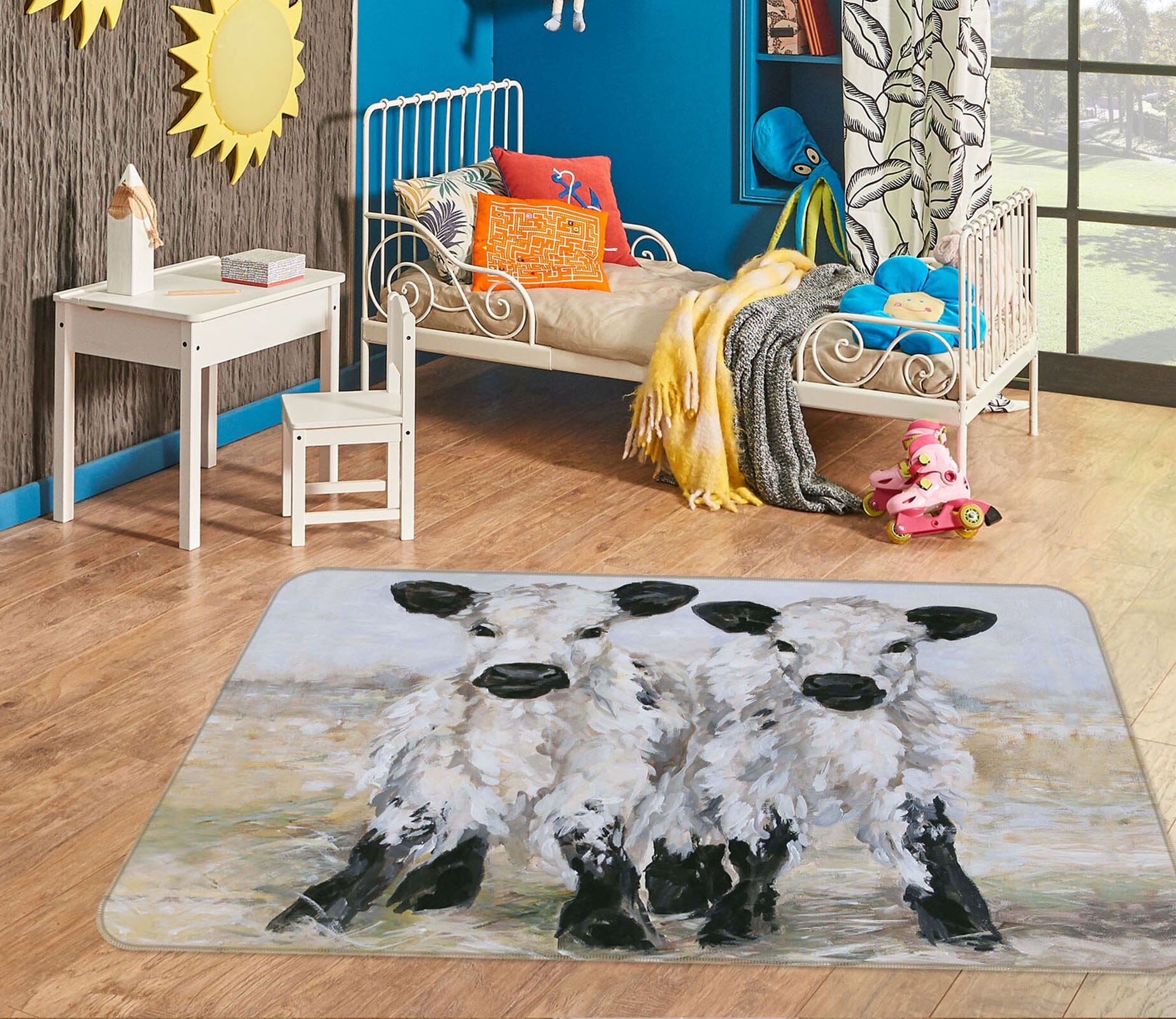 3D Small Cow 1004 Debi Coules Rug Non Slip Rug Mat Mat AJ Creativity Home 