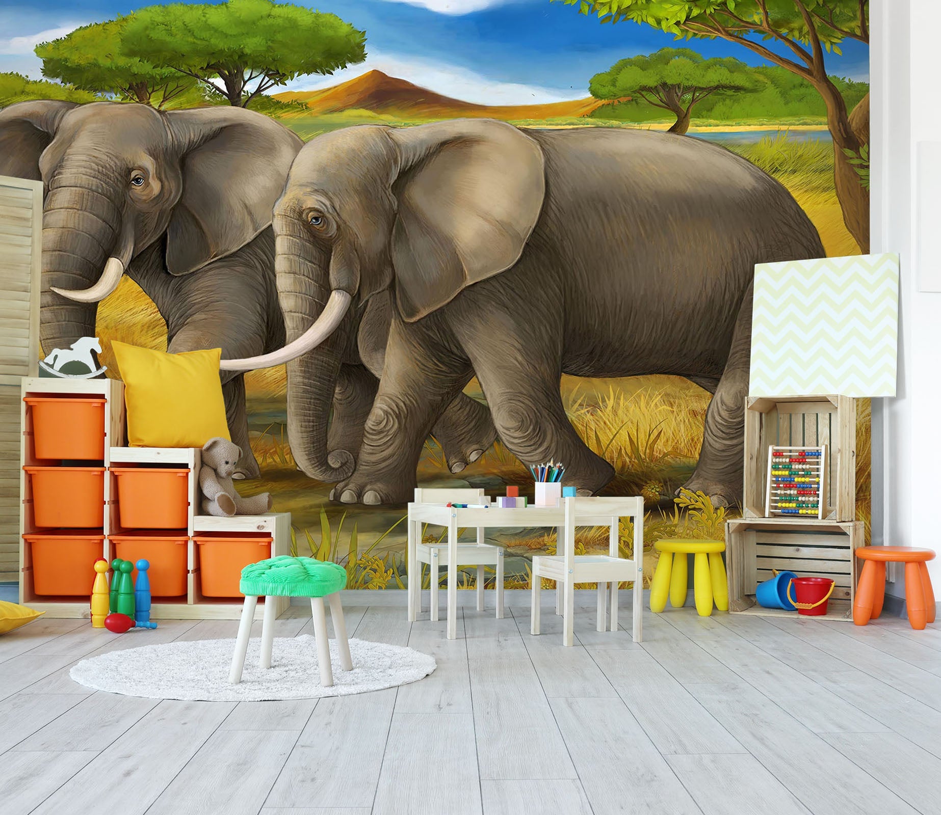 3D Steppe Elephant 050 Wall Murals Wallpaper AJ Wallpaper 2 