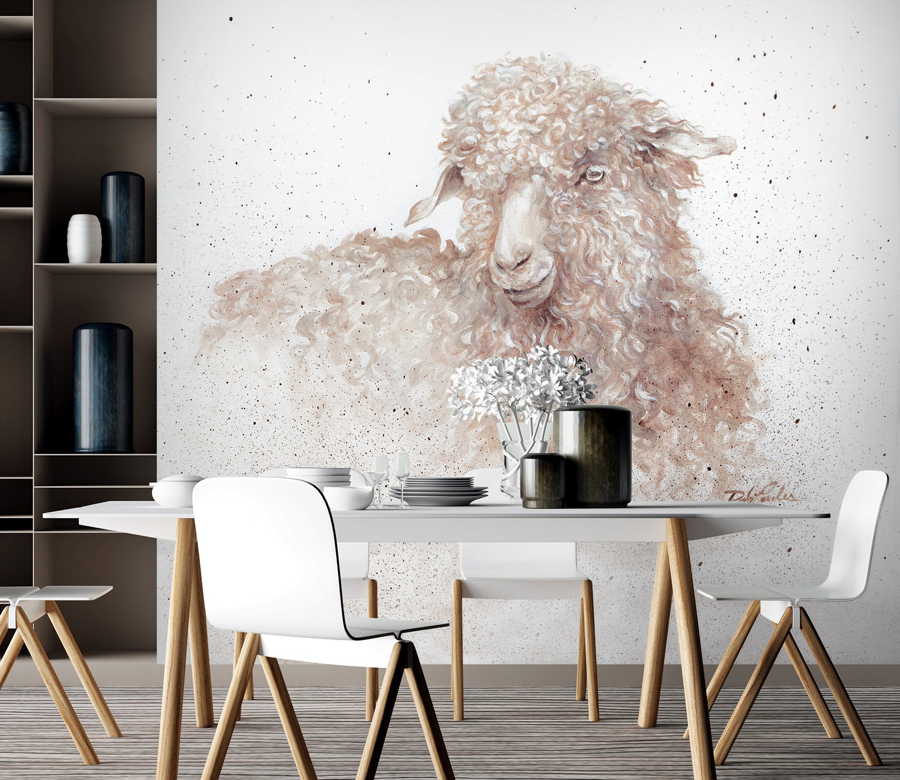 3D Sheep 3194 Debi Coules Wall Mural Wall Murals