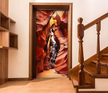 3D Red Rock Mountain 168 Door Mural