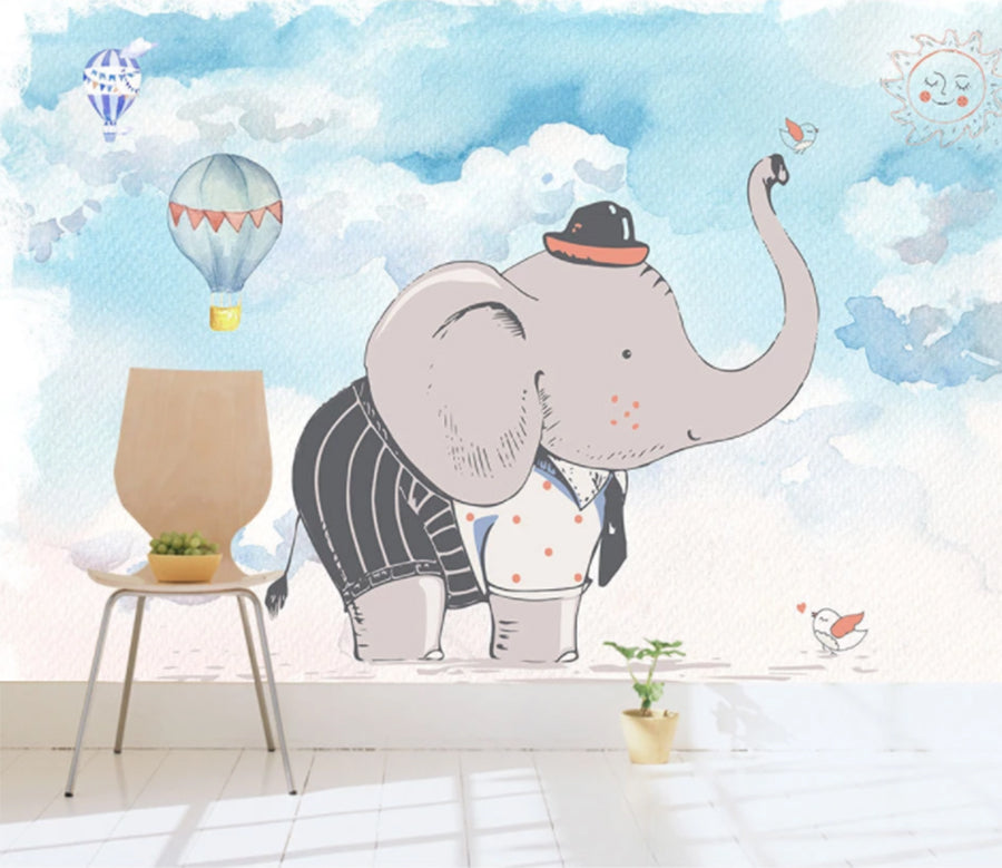 3D Cute Elephant WC942 Wall Murals