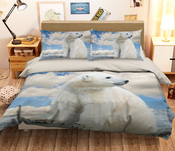 3D Cloud Polar Bear 126 Bed Pillowcases Quilt