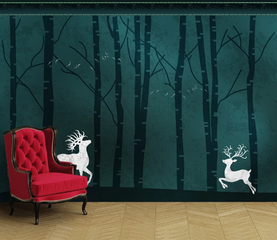 3D White Fawn WC1954 Wall Murals