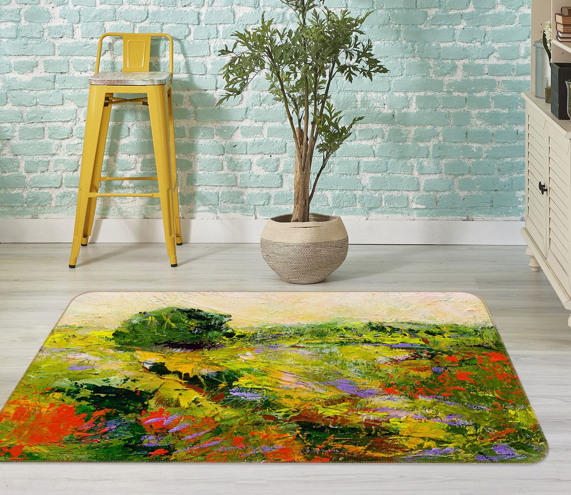 3D Oil Painting Prairie 1089 Allan P. Friedlander Rug Non Slip Rug Mat