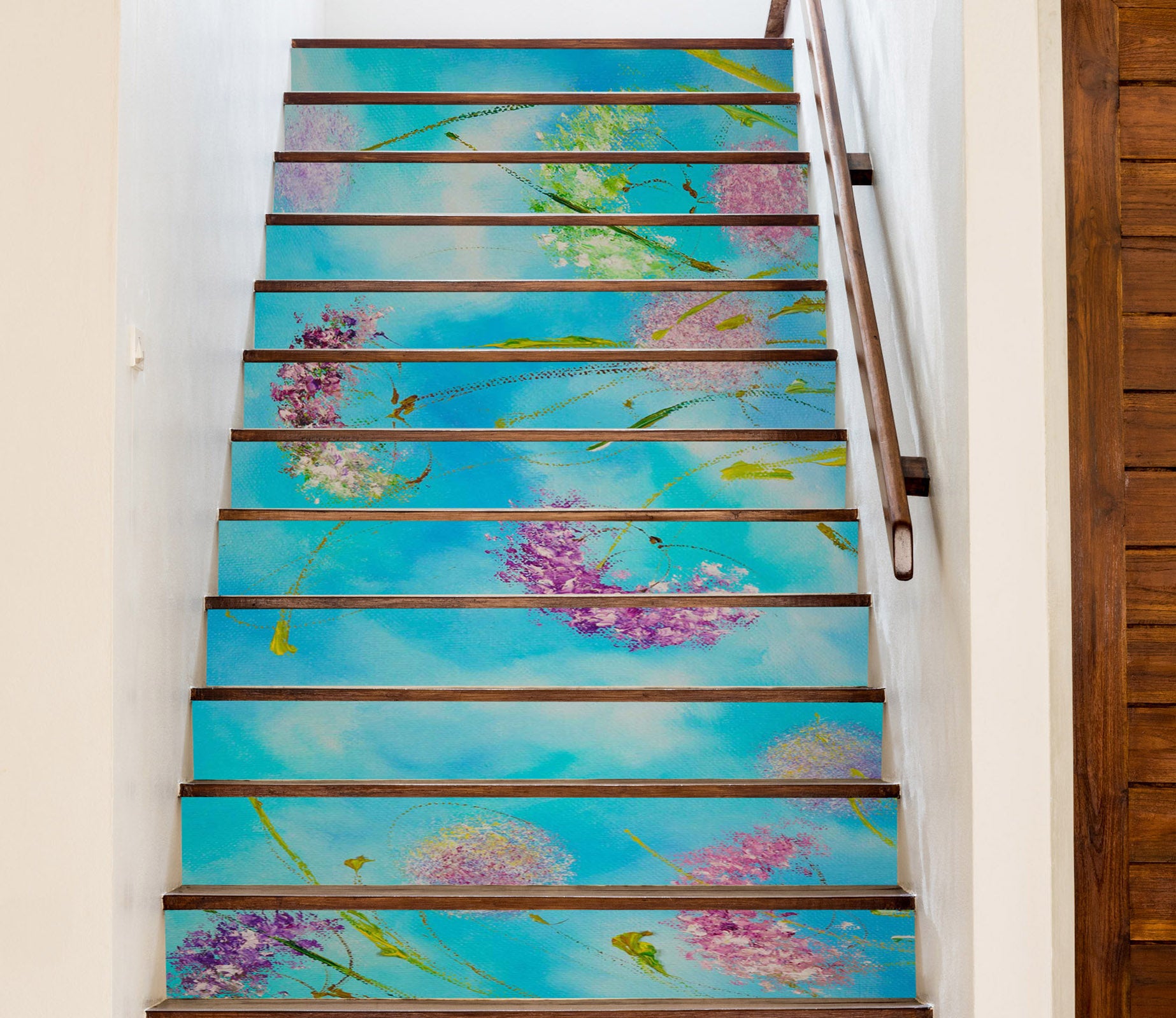 3D Purple Flowers 833 Skromova Marina Stair Risers