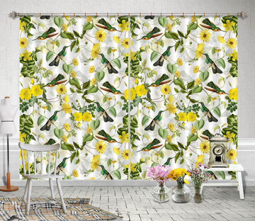 3D Yellow Flowers 173 Uta Naumann Curtain Curtains Drapes