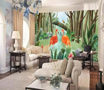 3D Pink Flamingo 1432 Wall Murals Wallpaper AJ Wallpaper 2 