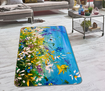 3D Colorful Daisies 1293 Skromova Marina Rug Non Slip Rug Mat