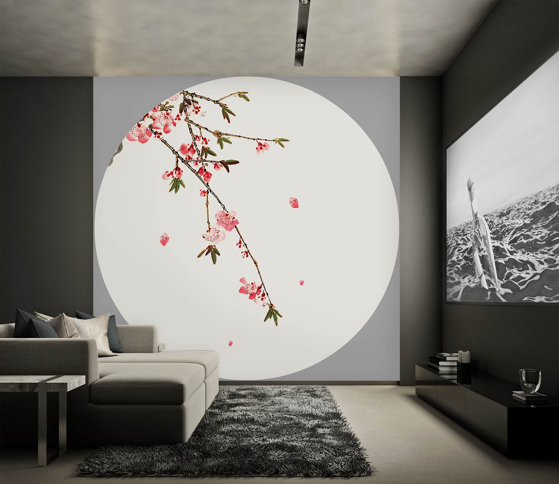 3D Peach Blossom Opening 003 Wall Murals