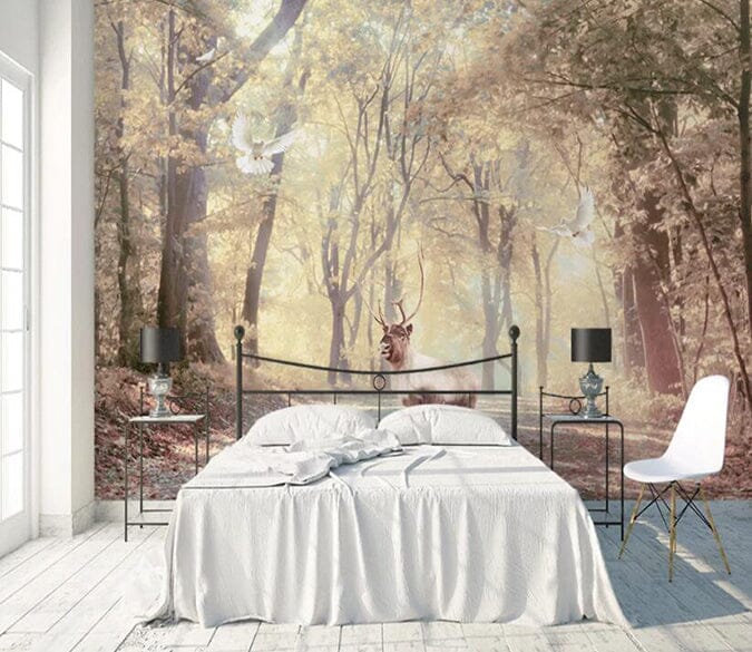 3D Forest Deer 1599 Wall Murals Wallpaper AJ Wallpaper 2 