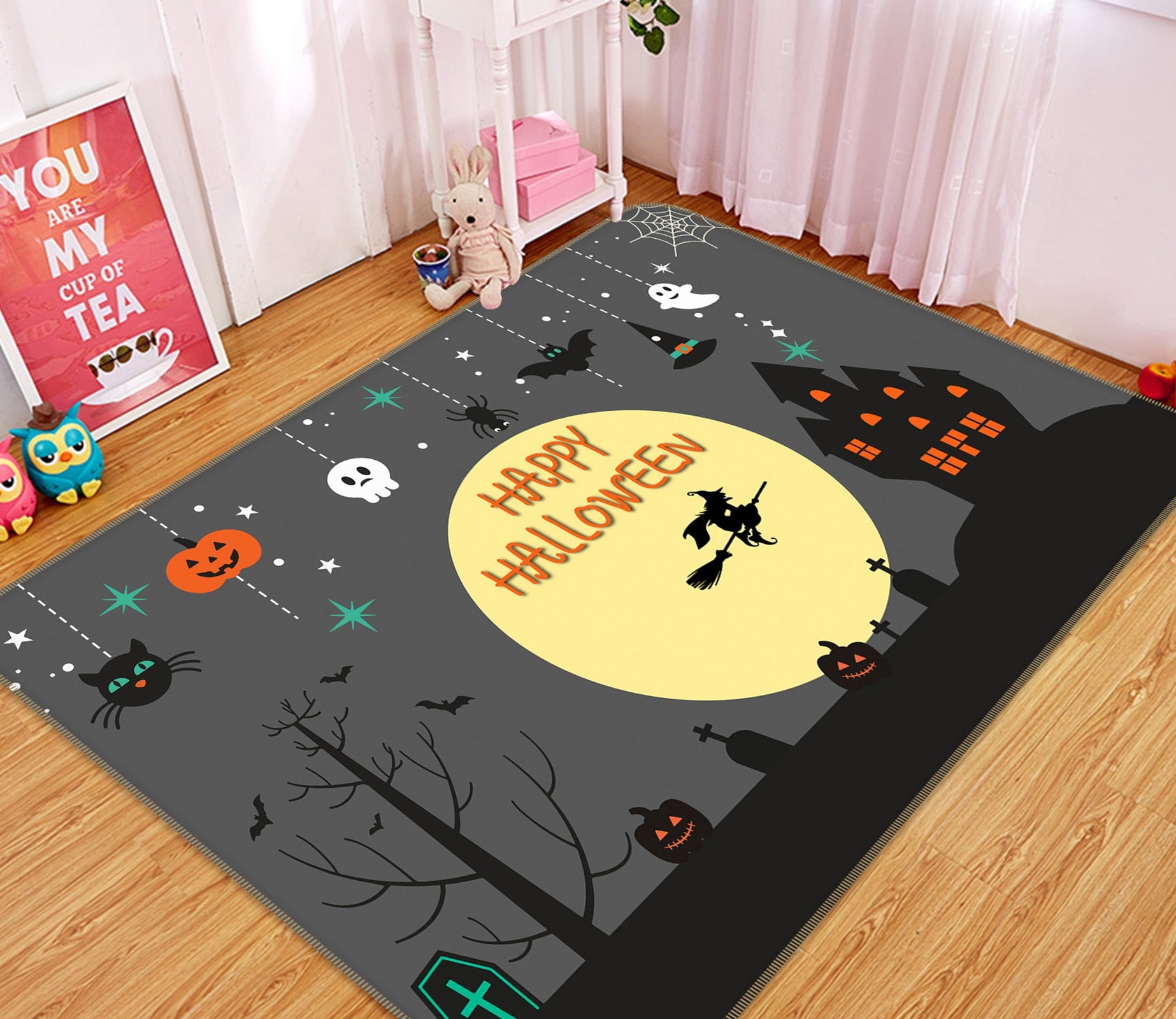 3D Pumpkin Festival 7849 Halloween Non Slip Rug Mat Mat AJ Creativity Home 