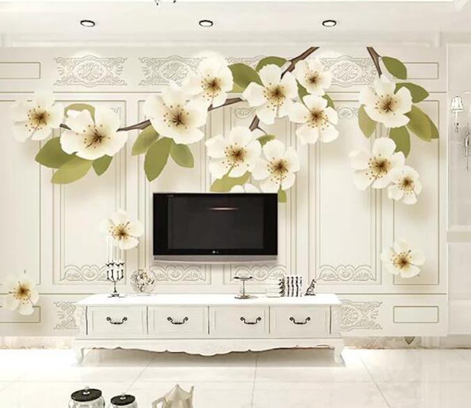 3D Pear Flower 1156 Wall Murals Wallpaper AJ Wallpaper 2 