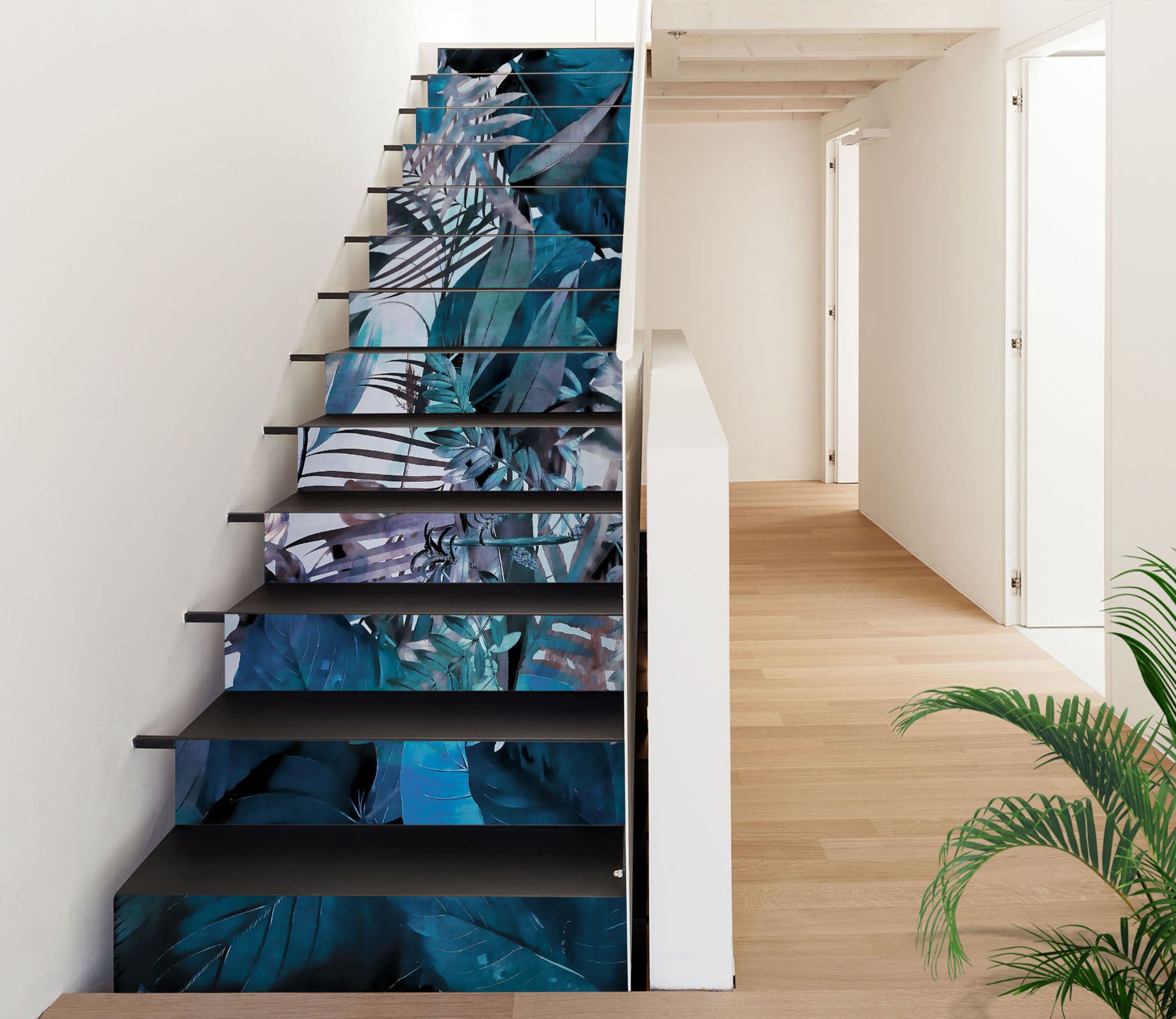 3D Dark Green Leaves 109184 Andrea Haase Stair Risers