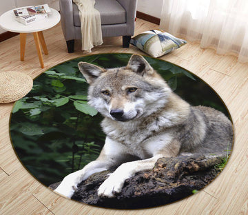 3D Wolf 82059 Animal Round Non Slip Rug Mat