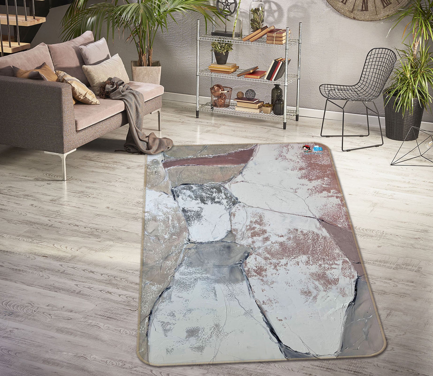 3D Artistic Texture 4128 Skromova Marina Rug Non Slip Rug Mat