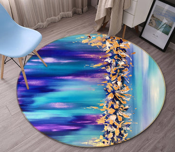 3D Purple Pigment 791 Skromova Marina Rug Round Non Slip Rug Mat