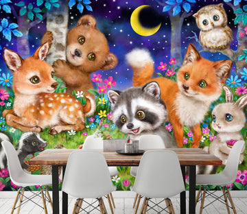 3D Cartoon Animals 5459 Kayomi Harai Wall Mural Wall Murals