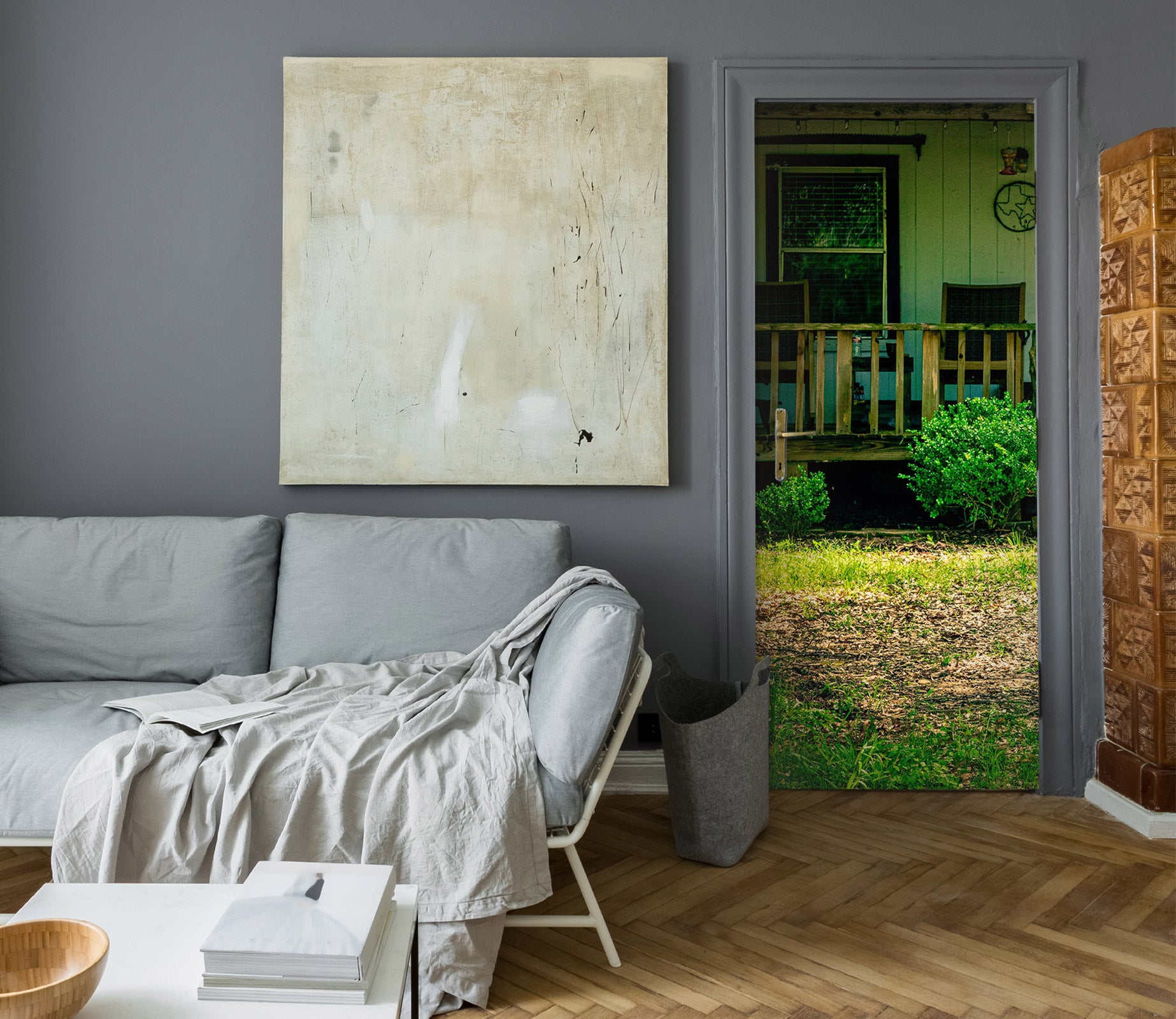 3D Lawn Houses 107197 Beth Sheridan Door Mural