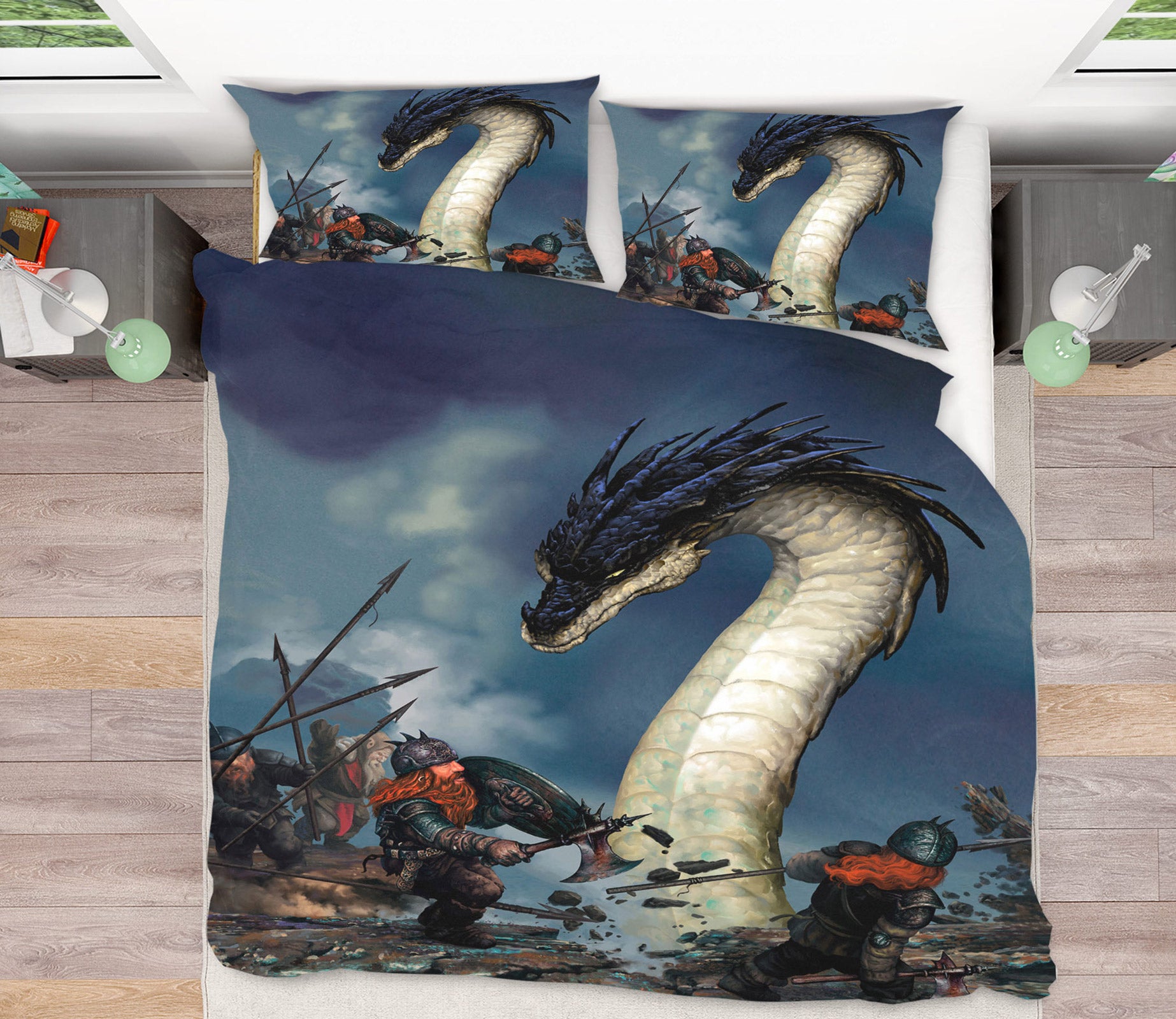 3D Dragon Fighting 6216 Ciruelo Bedding Bed Pillowcases Quilt