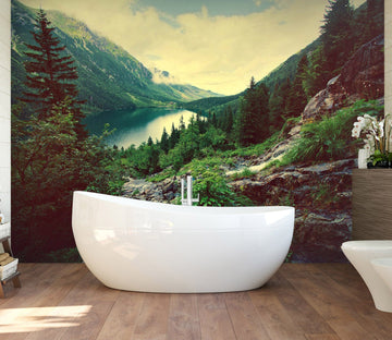 3D Mountain Forest Lake 123 Wall Murals Wallpaper AJ Wallpaper 2 