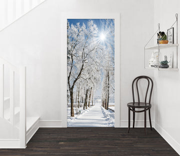 3D Snowfield Tree 22038 Door Mural