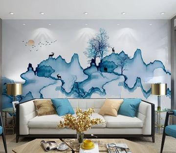 3D Mountain Deer WC2305 Wall Murals