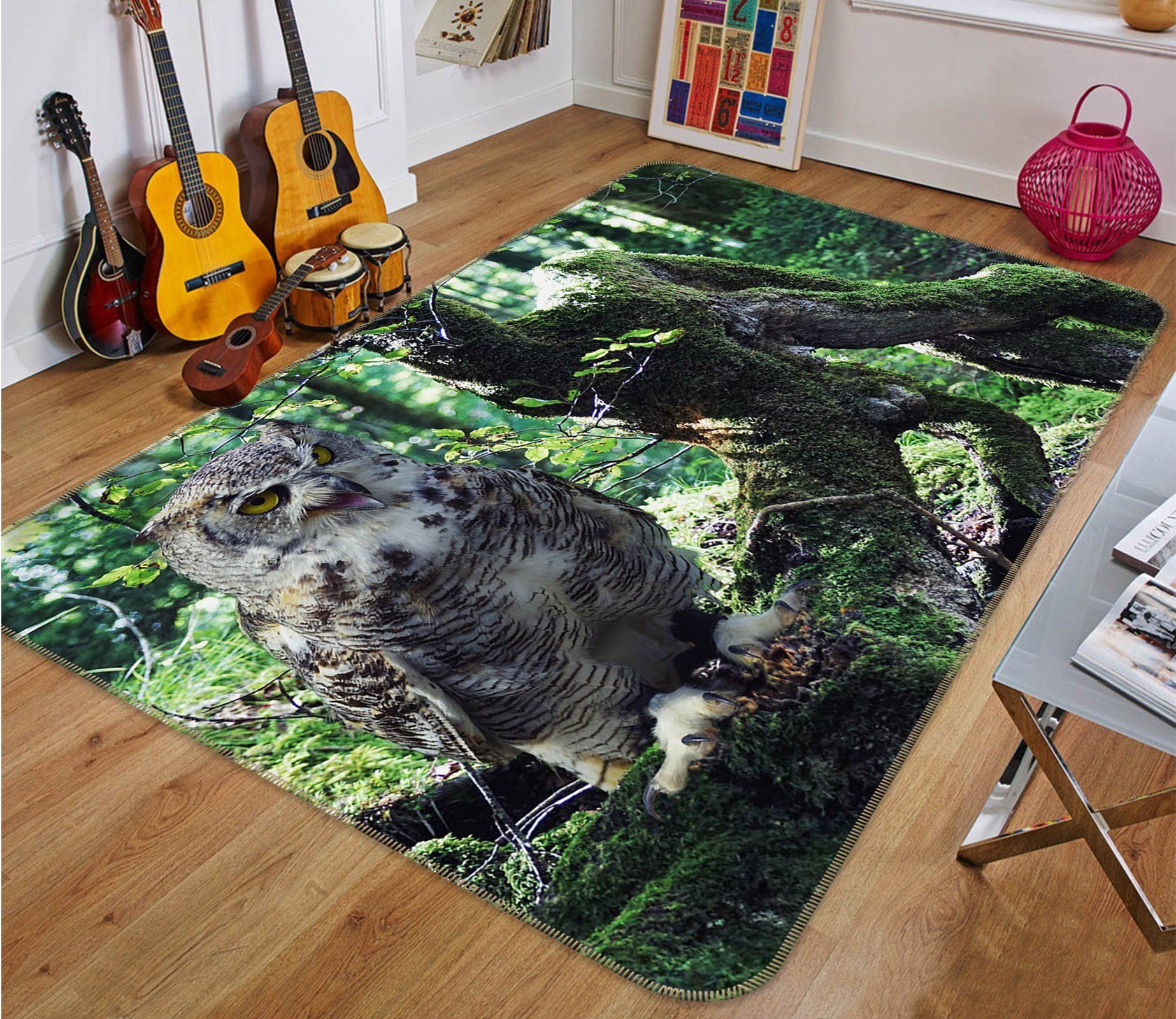 3D Owl 616 Animal Non Slip Rug Mat Mat AJ Creativity Home 