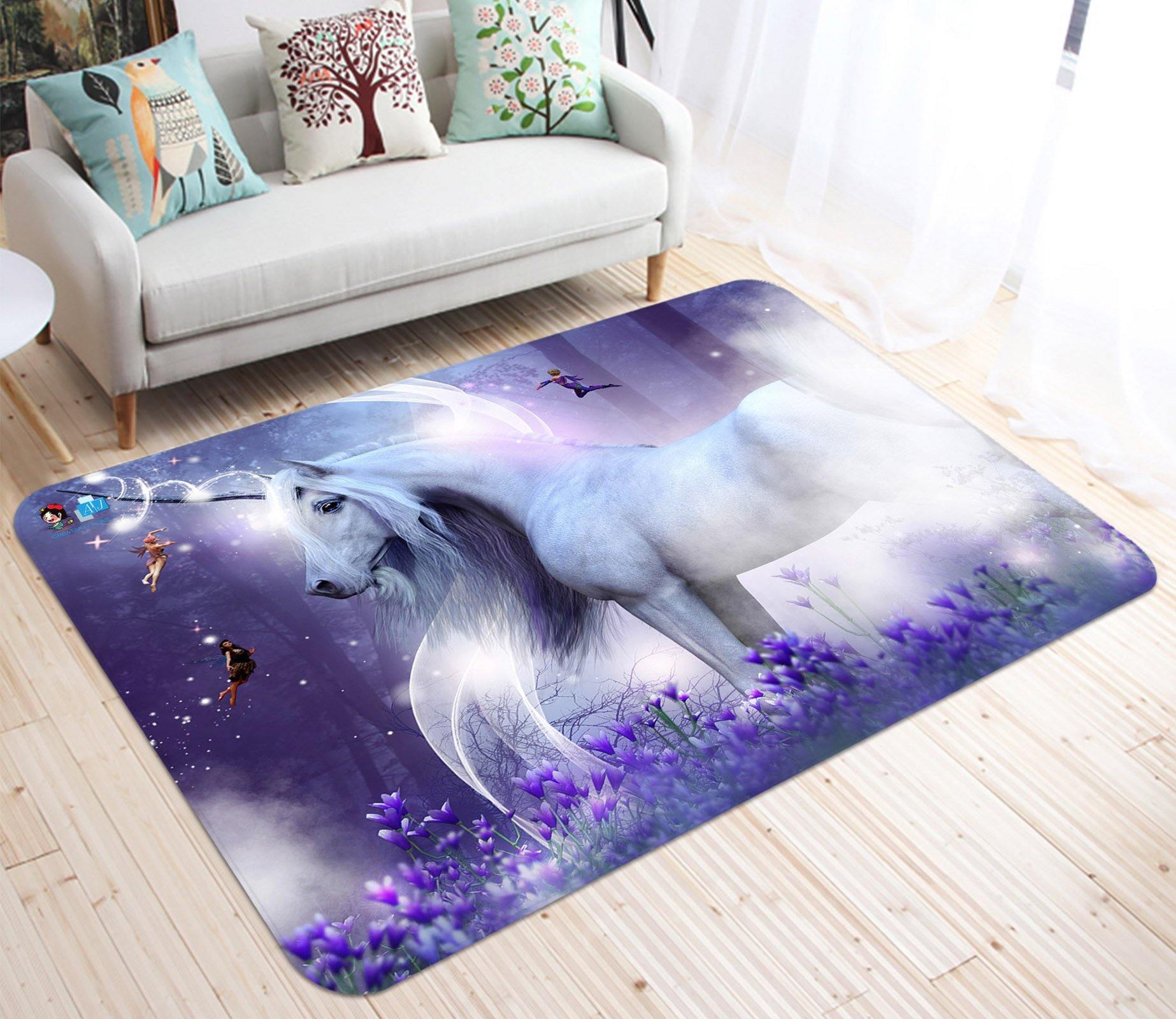 3D Elf Dreamy Unicorn 86 Non Slip Rug Mat Mat AJ Creativity Home 