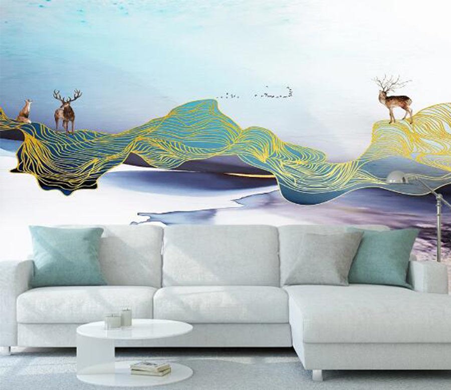 3D Deer Antlers WC1181 Wall Murals