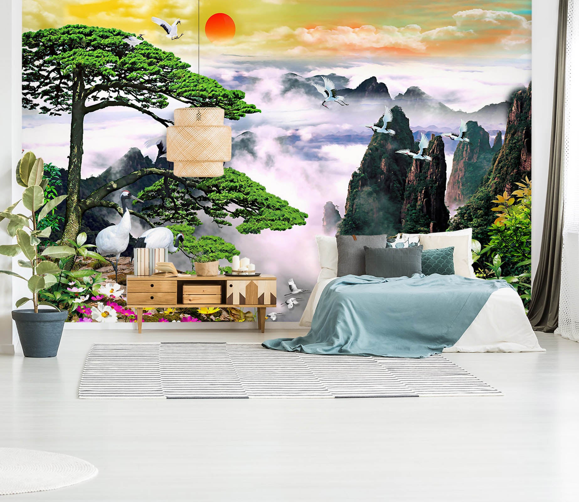 3D Misty Mountains 1461 Wall Murals