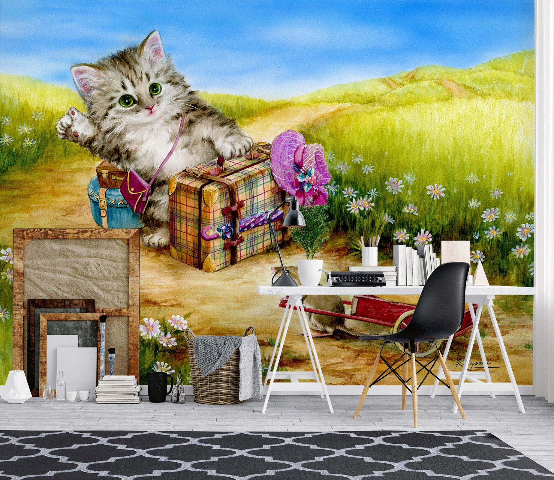 3D Lawn Cat 5423 Kayomi Harai Wall Mural Wall Murals