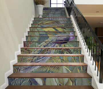 3D Peacock Jungle Pattern 10484 Andrea Haase Stair Risers