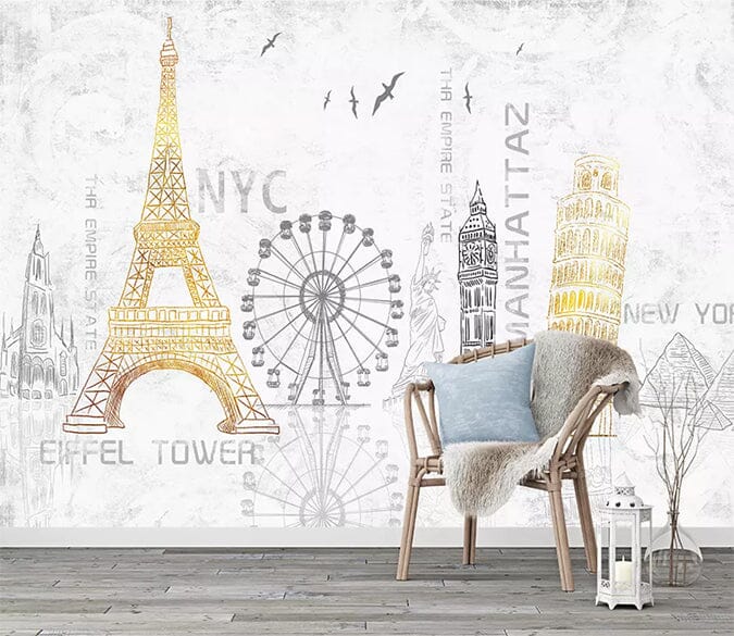 3D Iron Tower 2399 Wall Murals Wallpaper AJ Wallpaper 2 