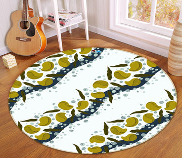 3D Bean Leaves 10576 Kashmira Jayaprakash Rug Round Non Slip Rug Mat