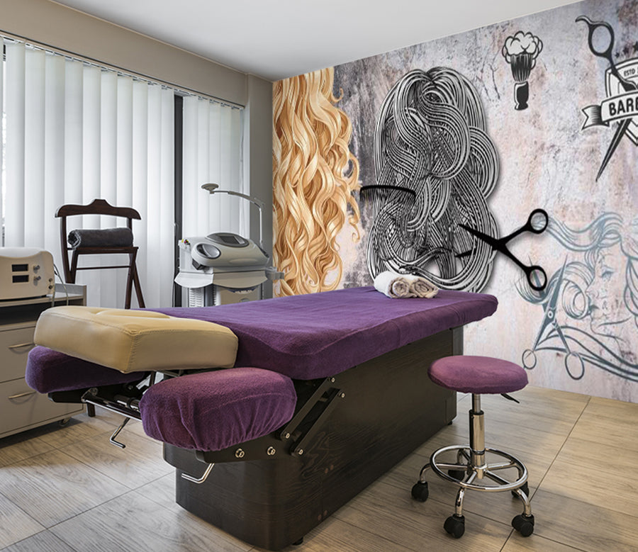 3D Hair Cutting Scissors 1549 Wall Murals