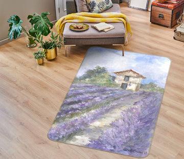 3D Planting Lavender 1170 Debi Coules Rug Non Slip Rug Mat