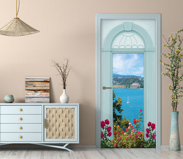 3D Sea Flower Bush 22151 Door Mural