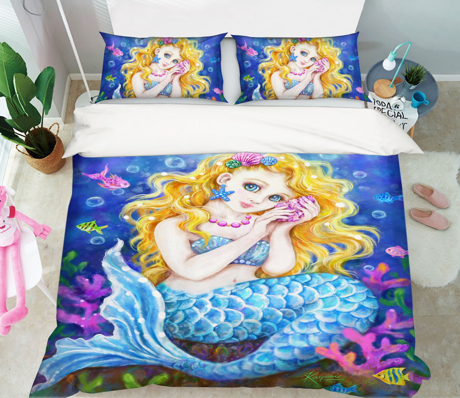 3D Mermaid Bubble 5934 Kayomi Harai Bedding Bed Pillowcases Quilt Cover Duvet Cover