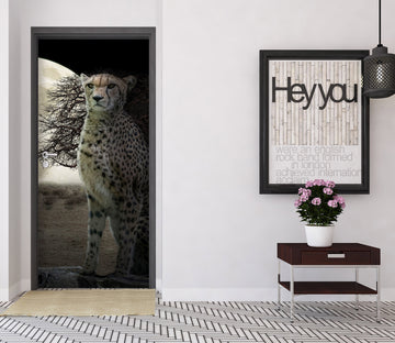 3D Black Grey Leopard 10825 Beth Sheridan Door Mural