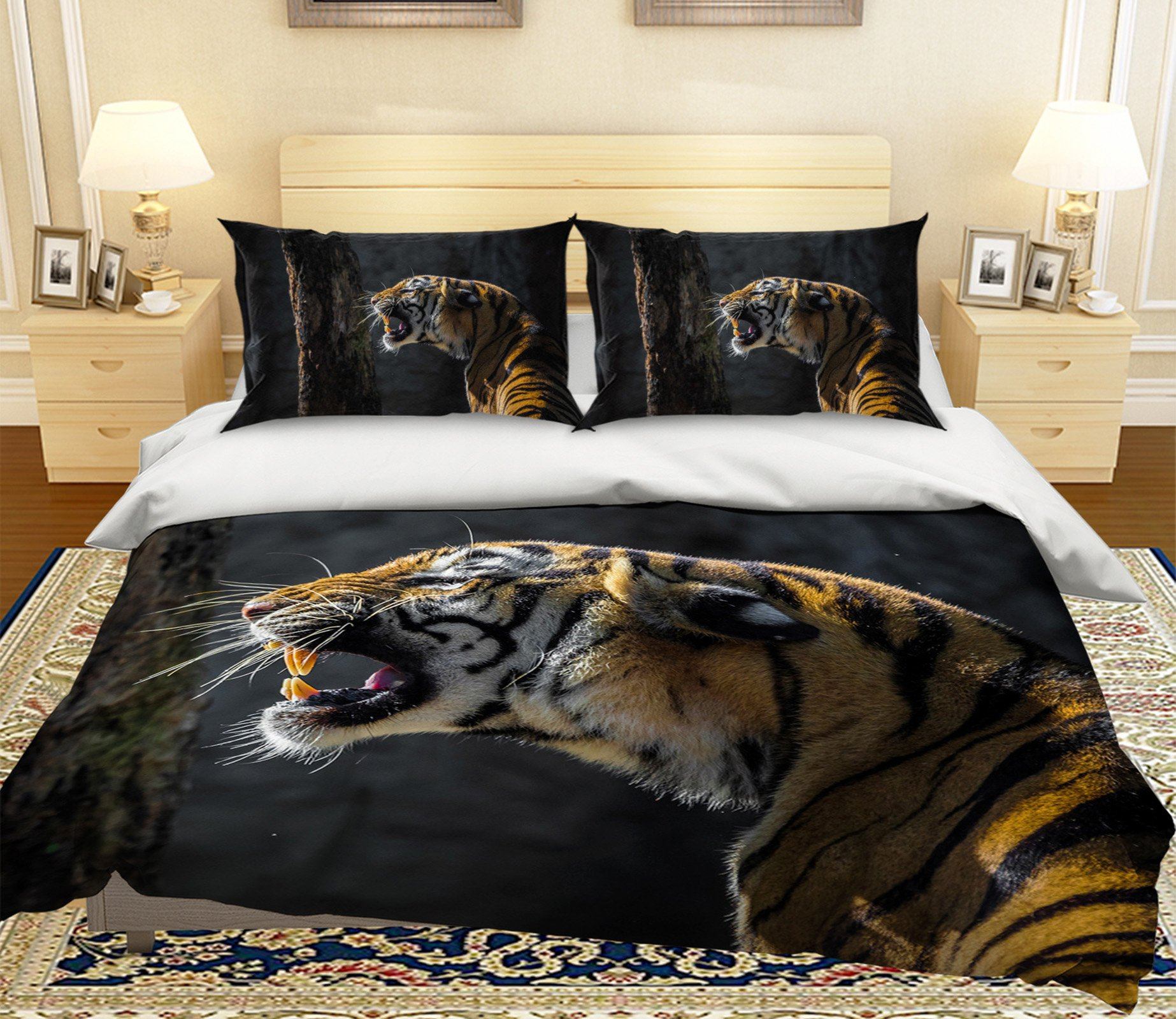 3D Tiger Cub 2007 Bed Pillowcases Quilt Quiet Covers AJ Creativity Home 