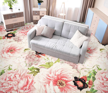 3D Pink Flowers 99209 Uta Naumann Floor Mural