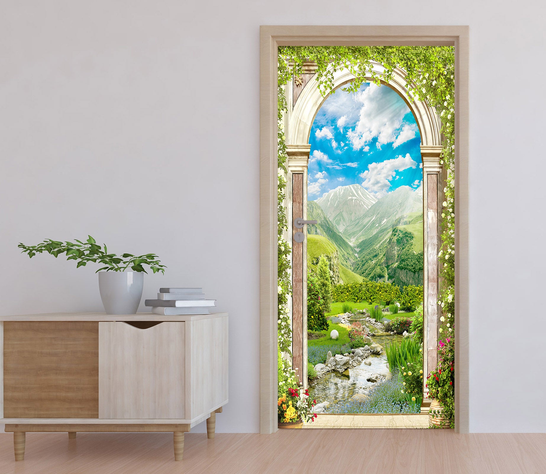 3D Mountains 22111 Door Mural