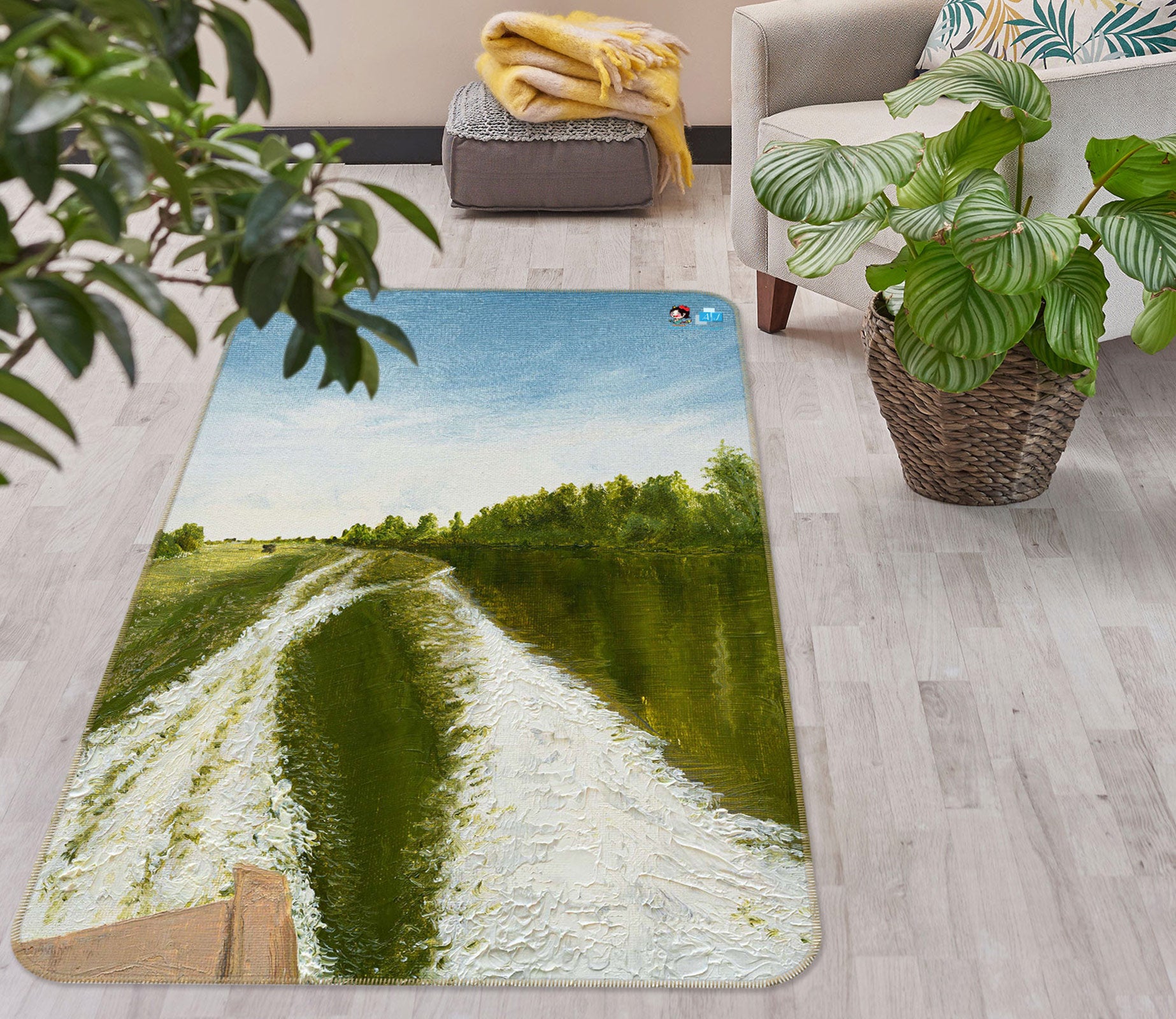 3D River Woods 1894 Marina Zotova Rug Non Slip Rug Mat