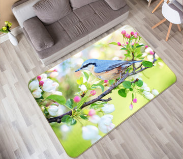 3D Blue Bird 129 Animal Non Slip Rug Mat