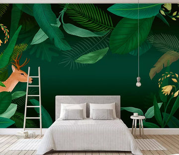 3D Green Leaves 524 Wall Murals Wallpaper AJ Wallpaper 2 