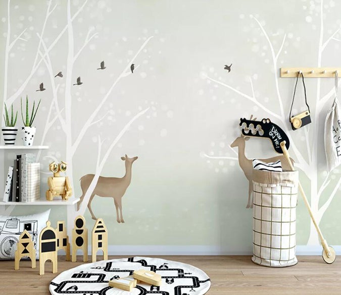 3D Deer Forest 672 Wall Murals Wallpaper AJ Wallpaper 2 