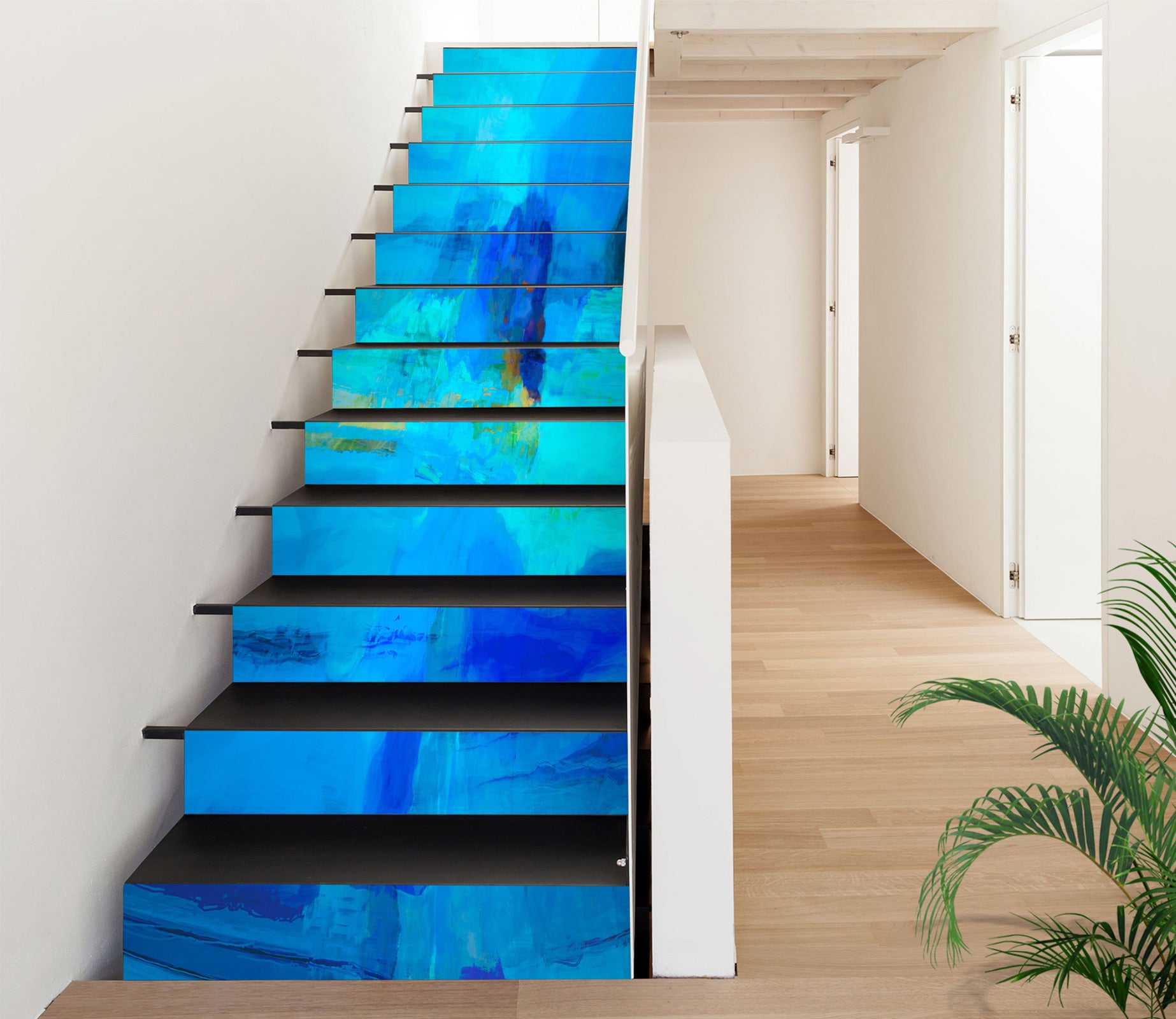 3D Blue Pigment Pattern 9462 Michael Tienhaara Stair Risers