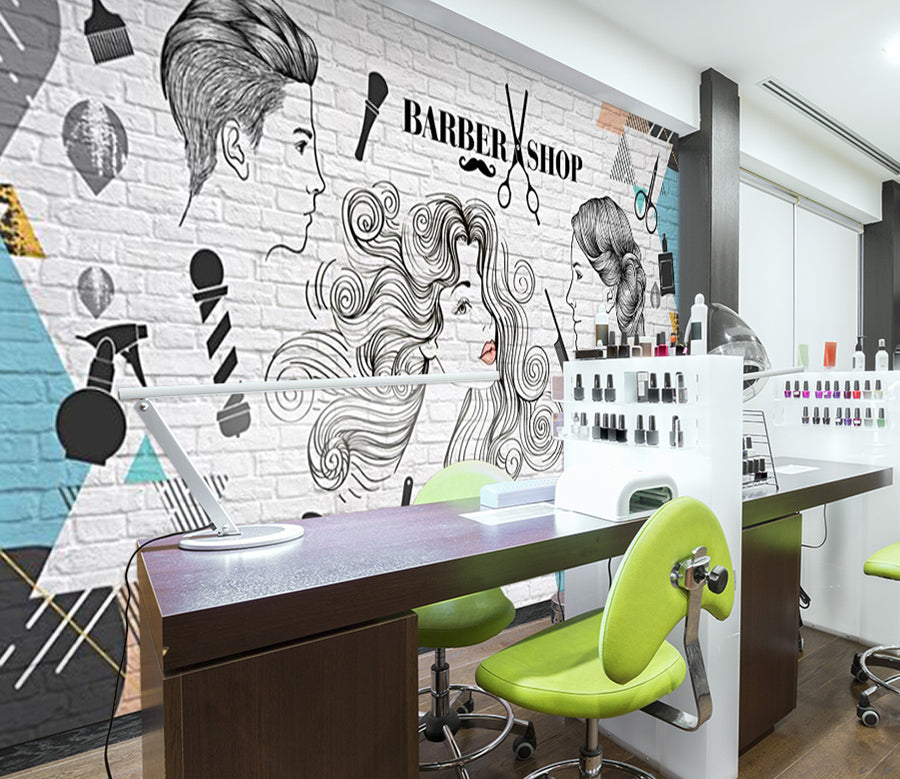 3D Sketch Hair 1547 Wall Murals